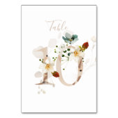 Numéro De Table Écriture manuscrite florale rustique 10 Mariage (Dos)