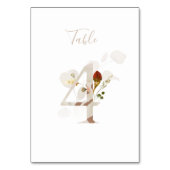 Numéro De Table Écriture manuscrite florale rustique 4 Mariage (Dos)