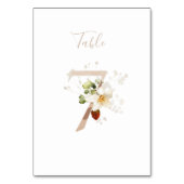 Numéro De Table Écriture manuscrite florale rustique 7 Mariage (Dos)