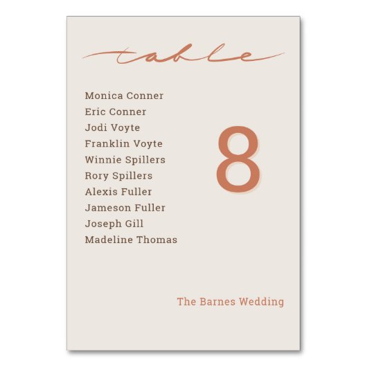 Numéro De Table Écriture Manuscrite Mariage (Par défaut)
