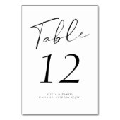 Numéro De Table Écriture moderne élégant mariage noir et blanc (Par défaut)