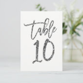 Numéro de table écriture tendance pailleté argent  (Debout devant)