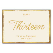 Numéro De Table Ecru Luxe Gold Edge simple (Devant)