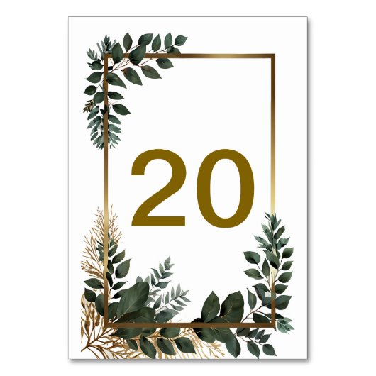 Numéro de table Effet Eucalyptus et Or (Par défaut)