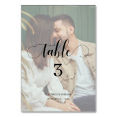 Numéro De Table Elegance Calligraphy Script Faded Photo Mariage (Dos)