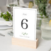 Numéro De Table Élégance Classique Script Simple Mariage de verdur