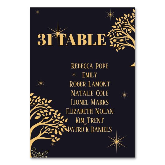 Numéro De Table "Élégance de minuit : Mariage bleu foncé (Par défaut)