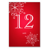 Numéro De Table Élégance du flocon de neige rouge 2 Numéro de tabl (Dos)
