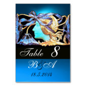 NUMÉRO DE TABLE ÉLÉGANCE ET BEAUTÉ, DAME AU RUBAN BLEU, MONOGRAMME (Par défaut)