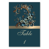 Numéro De Table Élégance florale dorée (Dos)