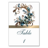 Numéro De Table Élégance florale dorée (Dos)