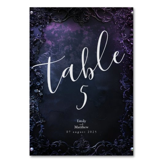 Numéro De Table Élégance gothique nocturne (Par défaut)