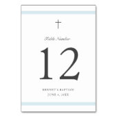 Numéro De Table Élégance Moderne Baptême Garçon (Dos)