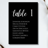 Numéro De Table Élégance Moderne Mariage Tacheté Noir et Blanc