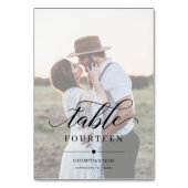 Numéro De Table Élégance Script Faux Vellum Effet Mariage photo (Dos)