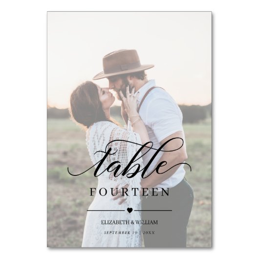 Numéro De Table Élégance Script Faux Vellum Effet Mariage photo (Dos)