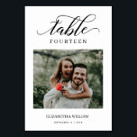 Numéro De Table Elegance Script Modern Photo Mariage Numéro de tab<br><div class="desc">Design moderne et élégant imprimé Élégance Script Mariage photo moderne Numéro de tableau qui peut être customisé avec votre texte et ajouter chaque carte numéro de tableau à votre panier, un par un. Cliquez sur le bouton "Customiser" et utilisez notre outil de conception pour modifier ce modèle. Découvrez le magasin...</div>