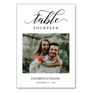 Numéro De Table Elegance Script Modern Photo Mariage Numéro de tab