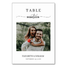 Elegance Script Photo Mariage Table No Neuf