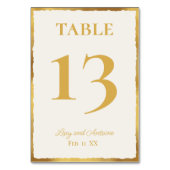 Numéro De Table Élégance simple Personnalisée Hors Bord Or Blanc (Par défaut)