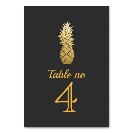 Numéro De Table Élégance tropicale | Mariage ananas (Par défaut)