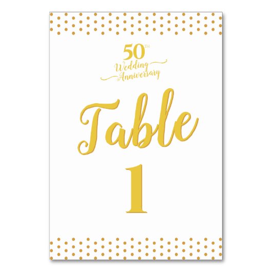 Numéro De Table Élégant 50e anniversaire de Mariage (Par défaut)