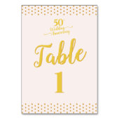 Numéro De Table Élégant 50e anniversaire de Mariage rose vif (Dos)