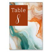Numéro De Table Élégant Agate Abstrait moderne en terre cuite (Par défaut)