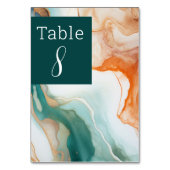 Numéro De Table Élégant Agate Abstrait moderne Jade Terracotta (Par défaut)