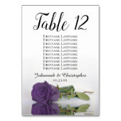 Numéro De Table Élégant Améthyste Rose pourpre siège Mariage (Dos)