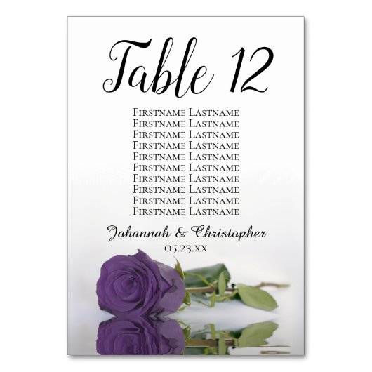 Numéro De Table Élégant Améthyste Rose pourpre siège Mariage (Par défaut)