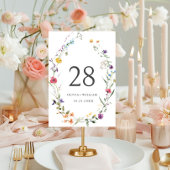 Numéro De Table Elégant Aquarelle Fleurs sauvages Mariage