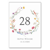 Numéro De Table Elégant Aquarelle Fleurs sauvages Mariage (Par défaut)