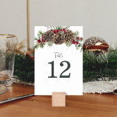 Numéro De Table Élégant Aquarelle Pine Cônes Mariage de Noël