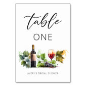 Numéro De Table Elégant Aquarelle Vignoble Numéro de tableau (Par défaut)