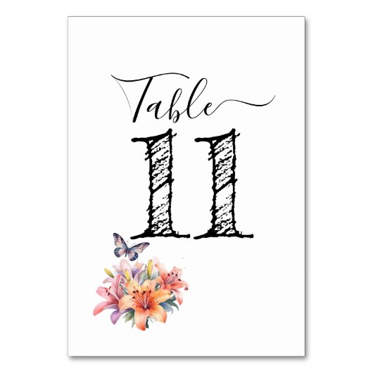 Numéro de table élégant avec design floral et papi (Par défaut)