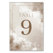 Numéro de table élégant beige aquarelle (Dos)