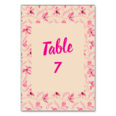 Numéro De Table Elegant Beige & Blush Pink Floral Wedding (Dos)