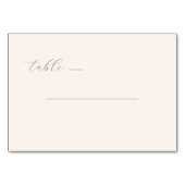 Numéro De Table Elegant Beige Calligraphy Table (Devant)