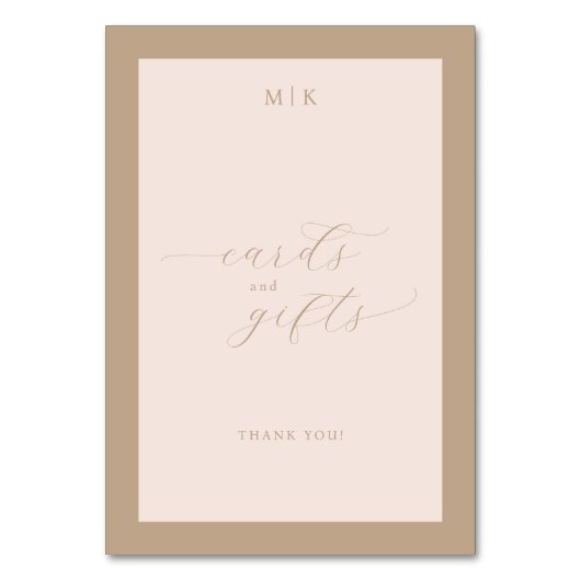 Numéro De Table Elegant Beige Calligraphy Thank You (Par défaut)