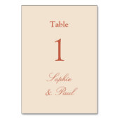 Numéro De Table Élégant beige en terre cuite (Dos)