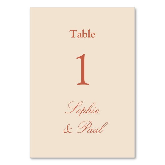 Numéro De Table Élégant beige en terre cuite (Par défaut)