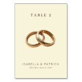 Numéro De Table Elegant Beige Gold Rings (Dos)