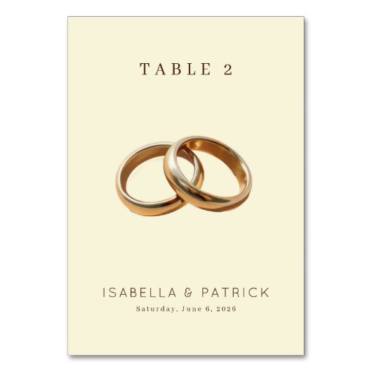 Numéro De Table Elegant Beige Gold Rings (Par défaut)