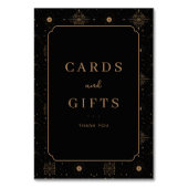 Numéro De Table Elegant Black and Gold Gratitude Card (Dos)