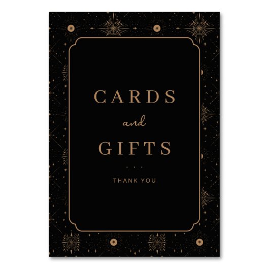 Numéro De Table Elegant Black and Gold Gratitude Card (Par défaut)