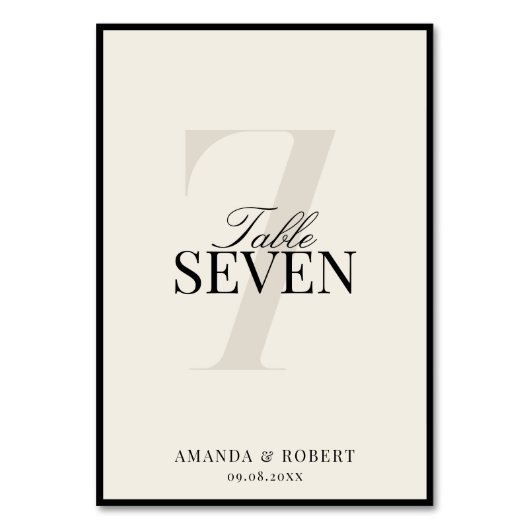 Numéro De Table Elegant Black and Ivory Old Money Wedding (Par défaut)