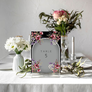 Numéro De Table Elégant Black Grey Belle Arche Invitation
