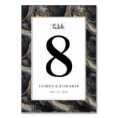 Numéro De Table Elegant Black Marbled Number Eight (Dos)