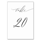 Numéro De Table Élégant blanc noir moderne Script n° 20 Mariage (Par défaut)